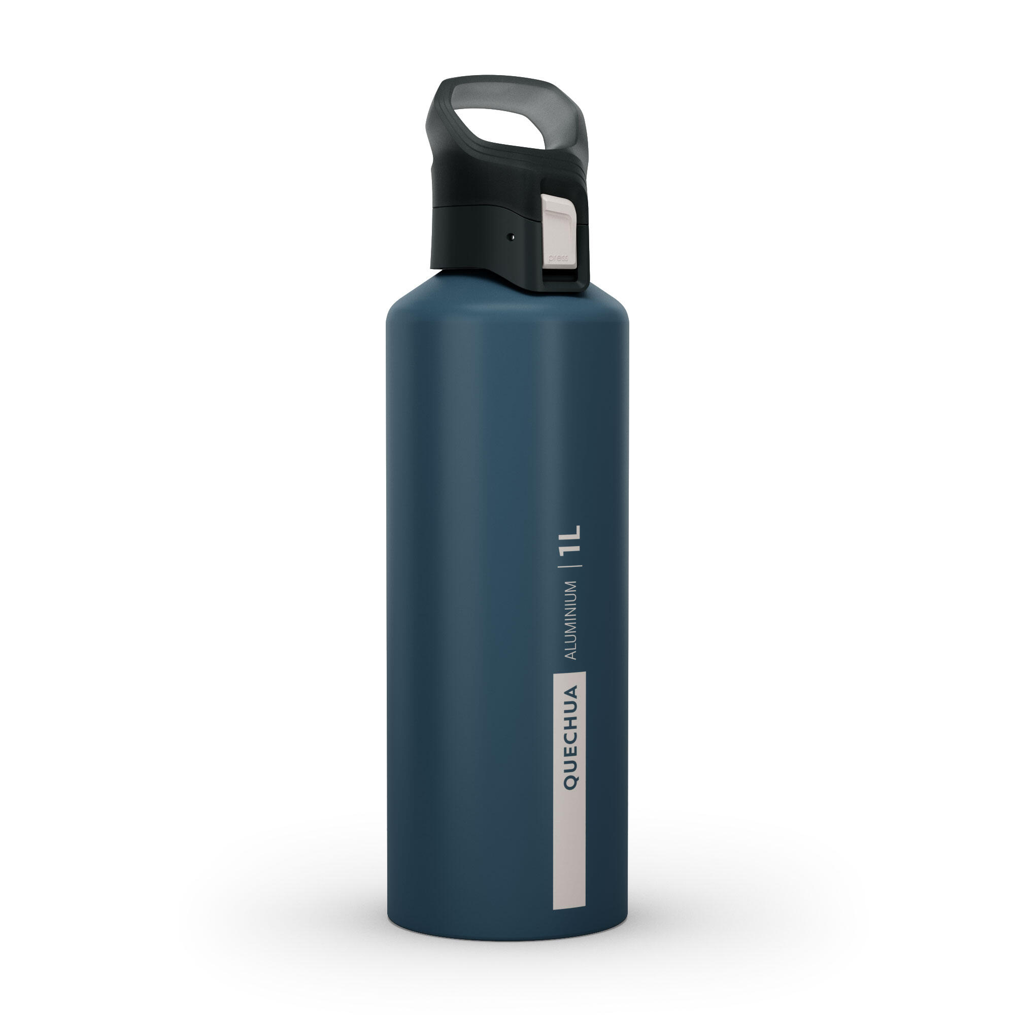 Trinkflasche Aluminium 1L Schnellverschluss Bergwandern - MH500 blau Trinkflasche Aluminium 1L Schnellverschluss Bergwandern - MH500 blau