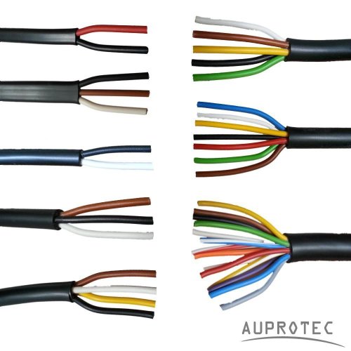 Kfz Leitung 2-13 polig Anhängerleitung PKW LKW Meterware Auswahl: (3 adrig 3 x 1.5 mm² Rundleitung)