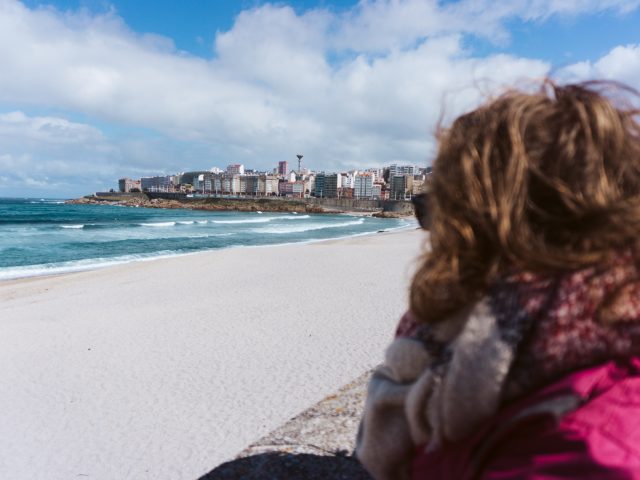Michelle am Stadtstrand von A Coruña